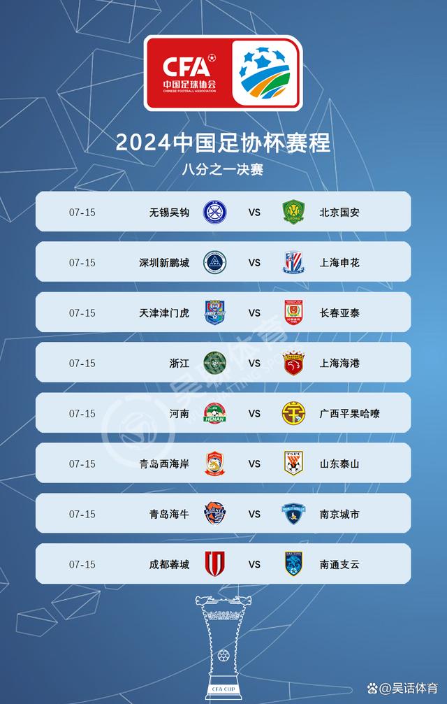 3-2，2-0！足协杯8强出炉，申花爆发，西海岸历史首进(足协杯申花夺冠)